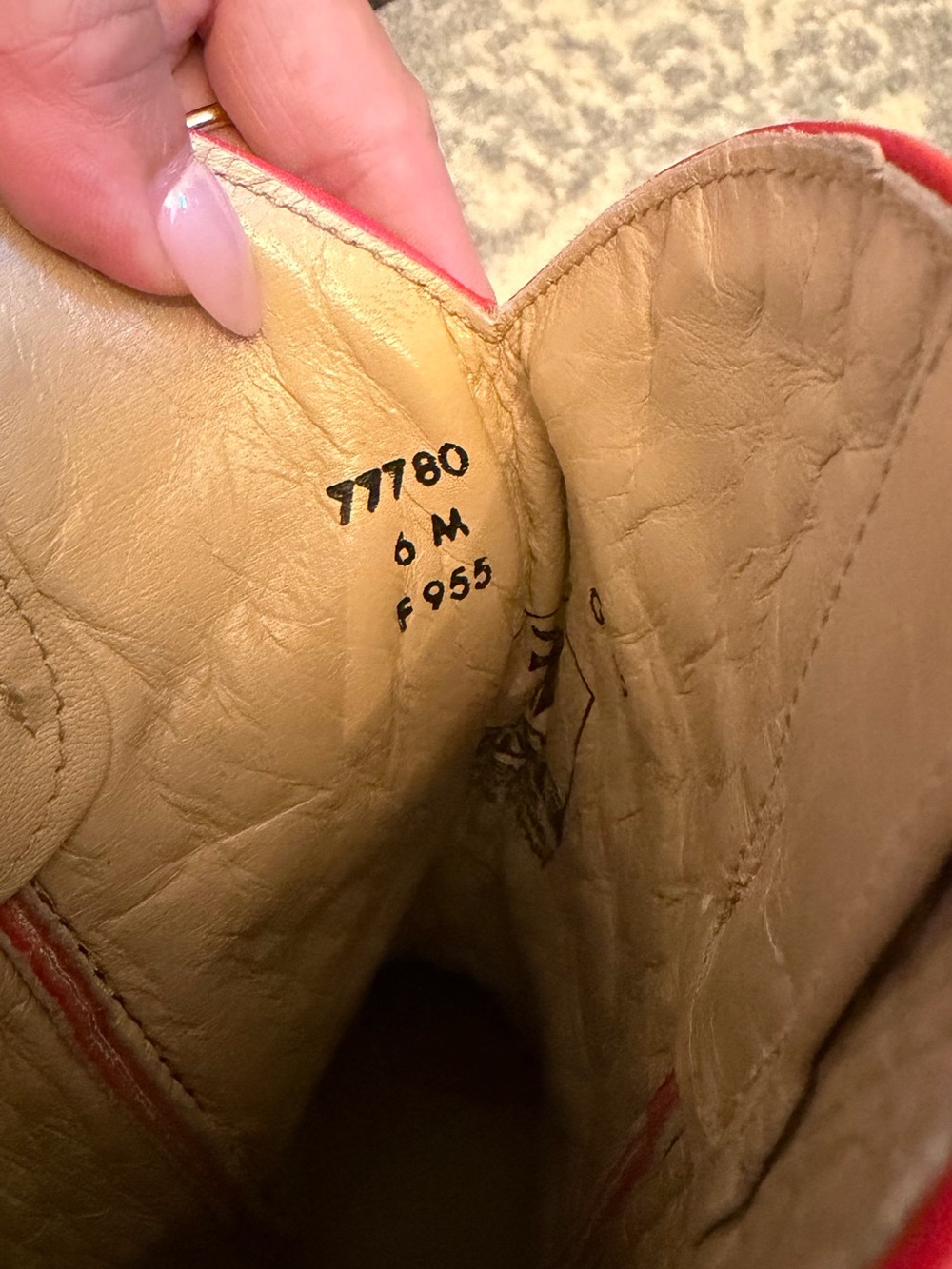 Frye Vintage Red Cowboy Boots Size 6 - Picture 4 of 4